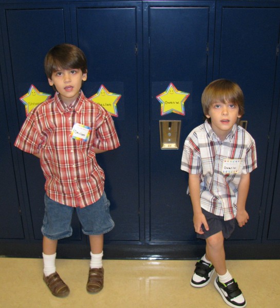 Declan and Owen With Their Lockers